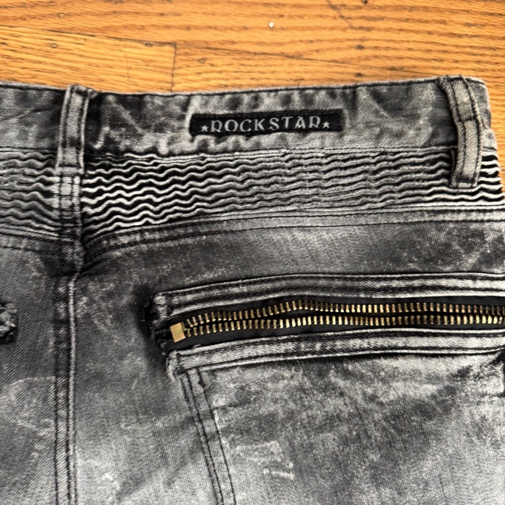 Men's Rockstar Distressed Gray Skinny Jeans Size 30 Denim,Streetwear,Y2K,Grunge - Picture 11 of 14